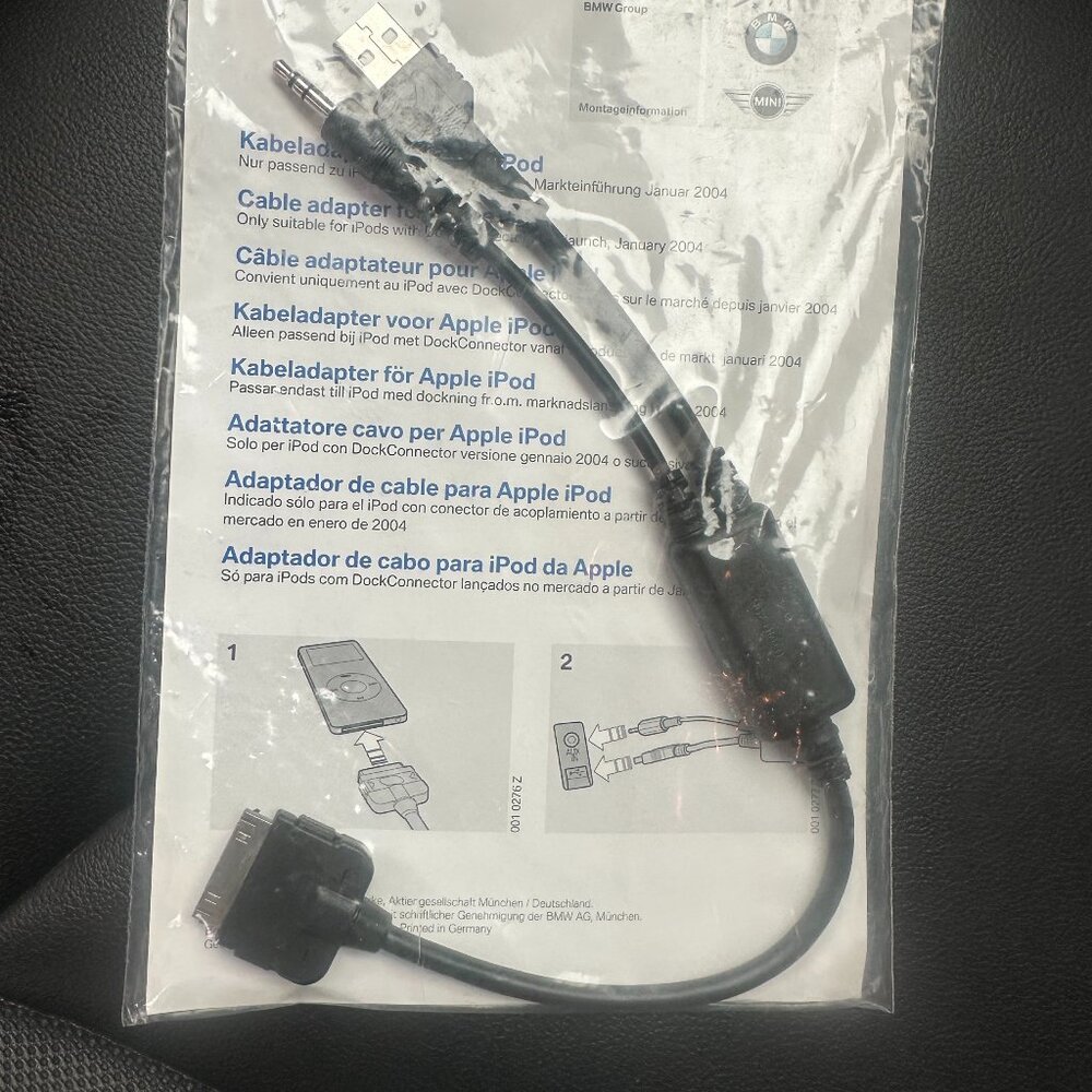 Genuine BMW/MINI iPod Adapter Cable – 30-Pin – Fits 2004–2013 Models